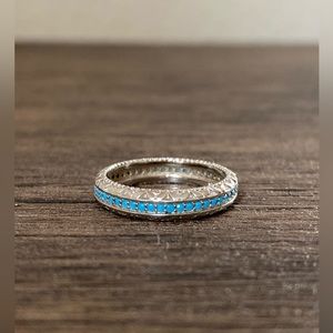Sterling Silver Turquoise Eternity Ring